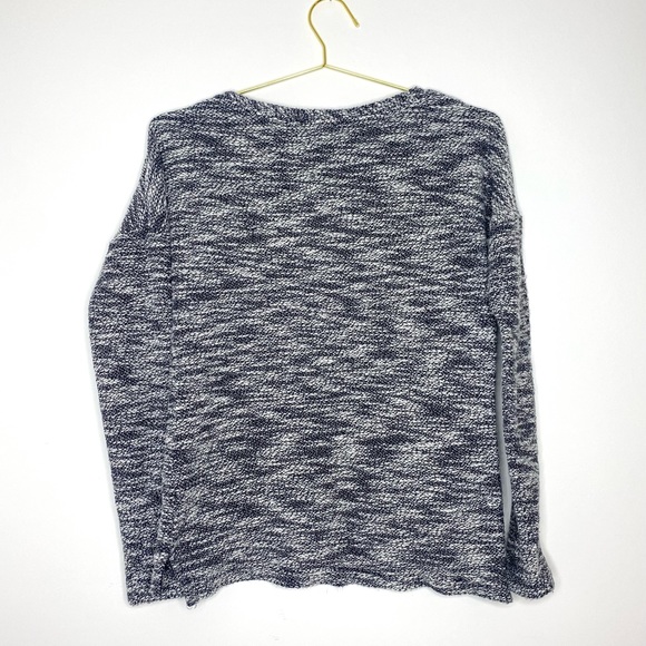 Paige Martine Slub Marled Knit V-Neck Pullover Sweater Blue & White Size XS - Picture 7 of 10